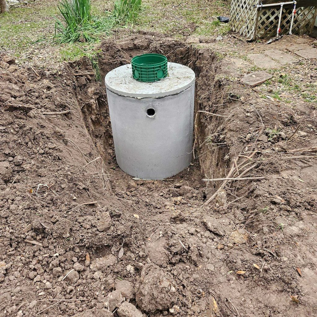 Septic system getting installed in the ground